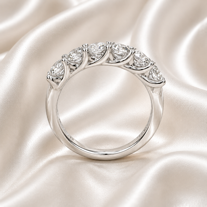 2.20 CTW Lab grown diamond wedding band, lab created diamond stacking band, 6 stone asscher cut 14k solid gold lab grown diamond matching band #8234