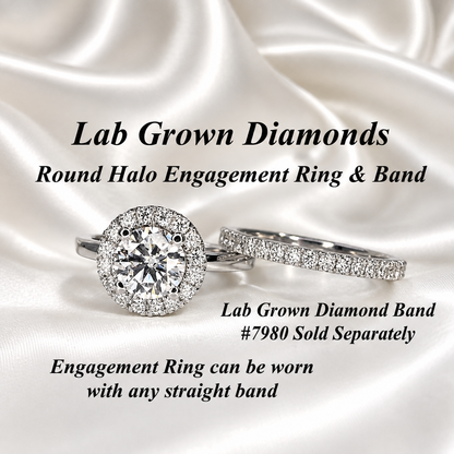 1.30 CTW Round lab grown diamond engagement ring 14k solid gold, round shaped halo lab grown cvd diamond ring Anniversary promise ring