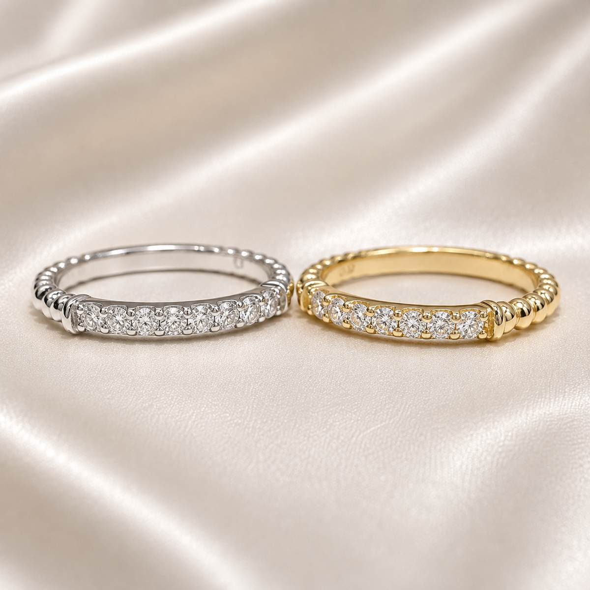 Diamond Stacking Band For Women 14k Solid Gold, Thin Layering Wedding Band, Matching wedding Band #8827