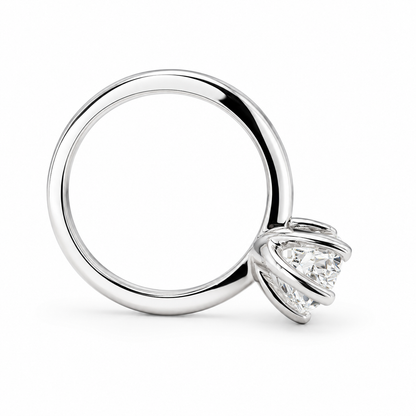 White Gold Pear Shaped Engagement Ring, Pear Cut Ring, Pear Solitaire Ring Moissanite Pear Ring Dainty Pear Cut Ring Pear Wedding Ring #7451