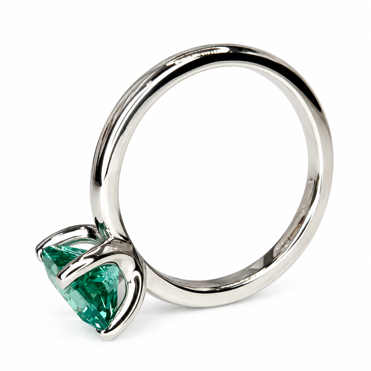 Radiant cut teal paraiba tourmaline engagement ring 14k solid gold, green tourmaline wedding ring, Solitaire paraiba proposal rings, #7939