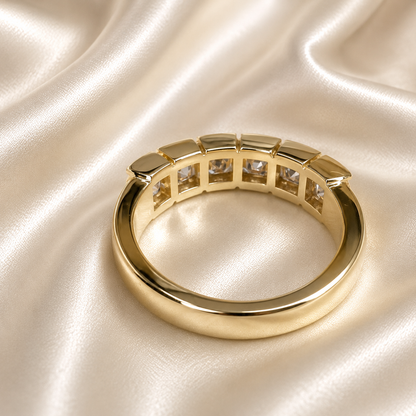 Lab grown diamond stacking wedding band, half eternity diamond matching wedding band solid gold, lab created diamond anniversary band