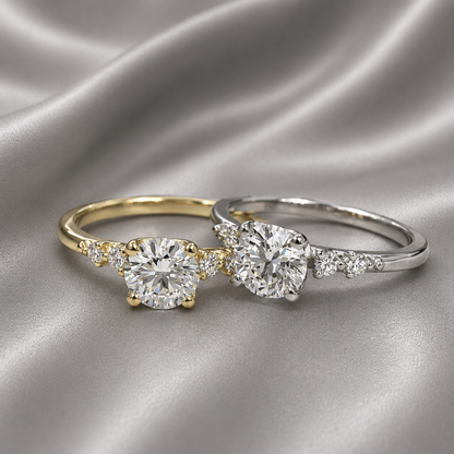0.50 CT Dainty Round Lab Grown Diamond Promise Ring, Diamond Engagement Ring for Women, Ring in 14K Yellow White Gold #8850