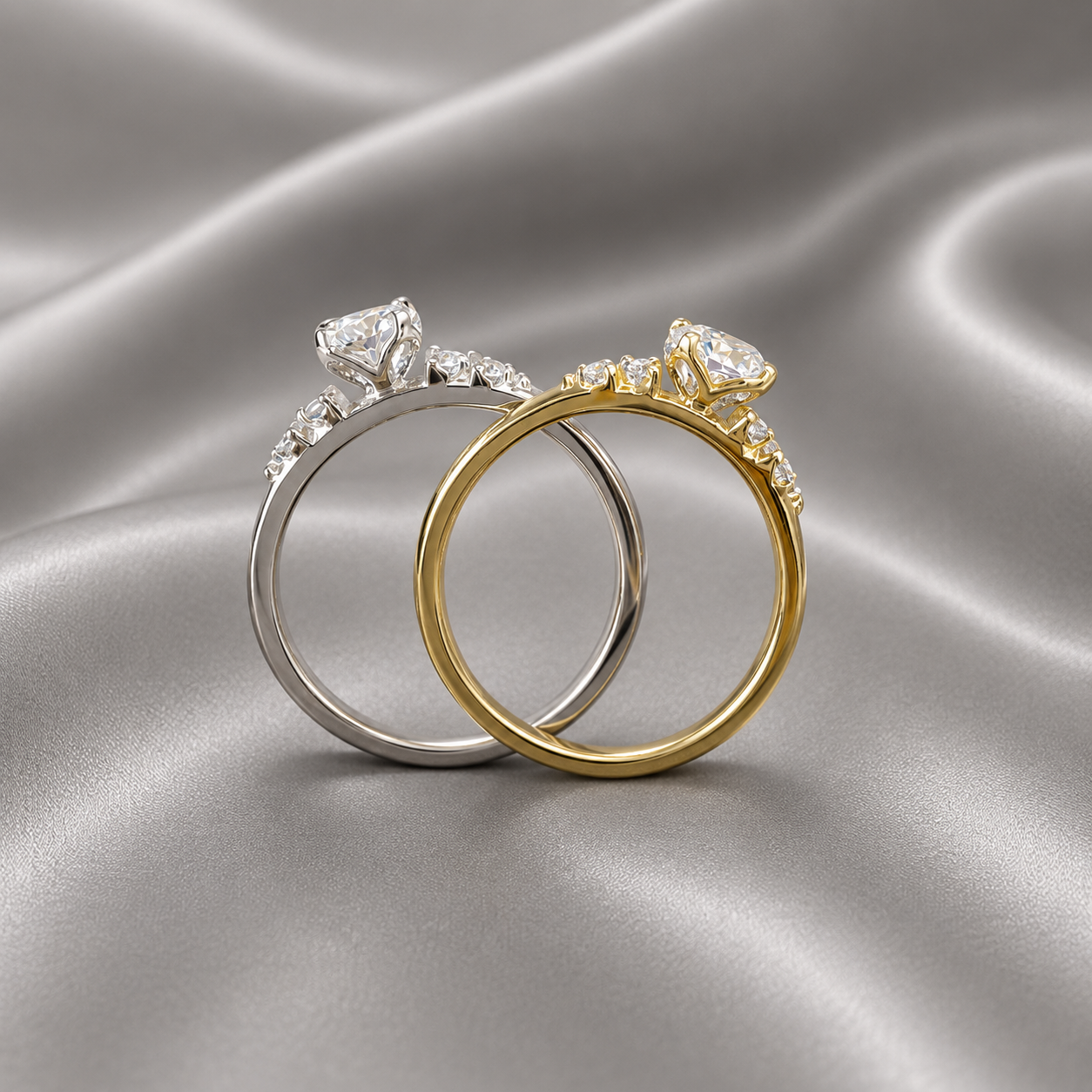 0.50 CT Dainty Round Lab Grown Diamond Promise Ring, Diamond Engagement Ring for Women, Ring in 14K Yellow White Gold #8850