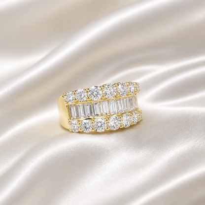 Lab Diamond Wedding Band Baguette With Round Cut Lab Diamond Anniversary Band #8804