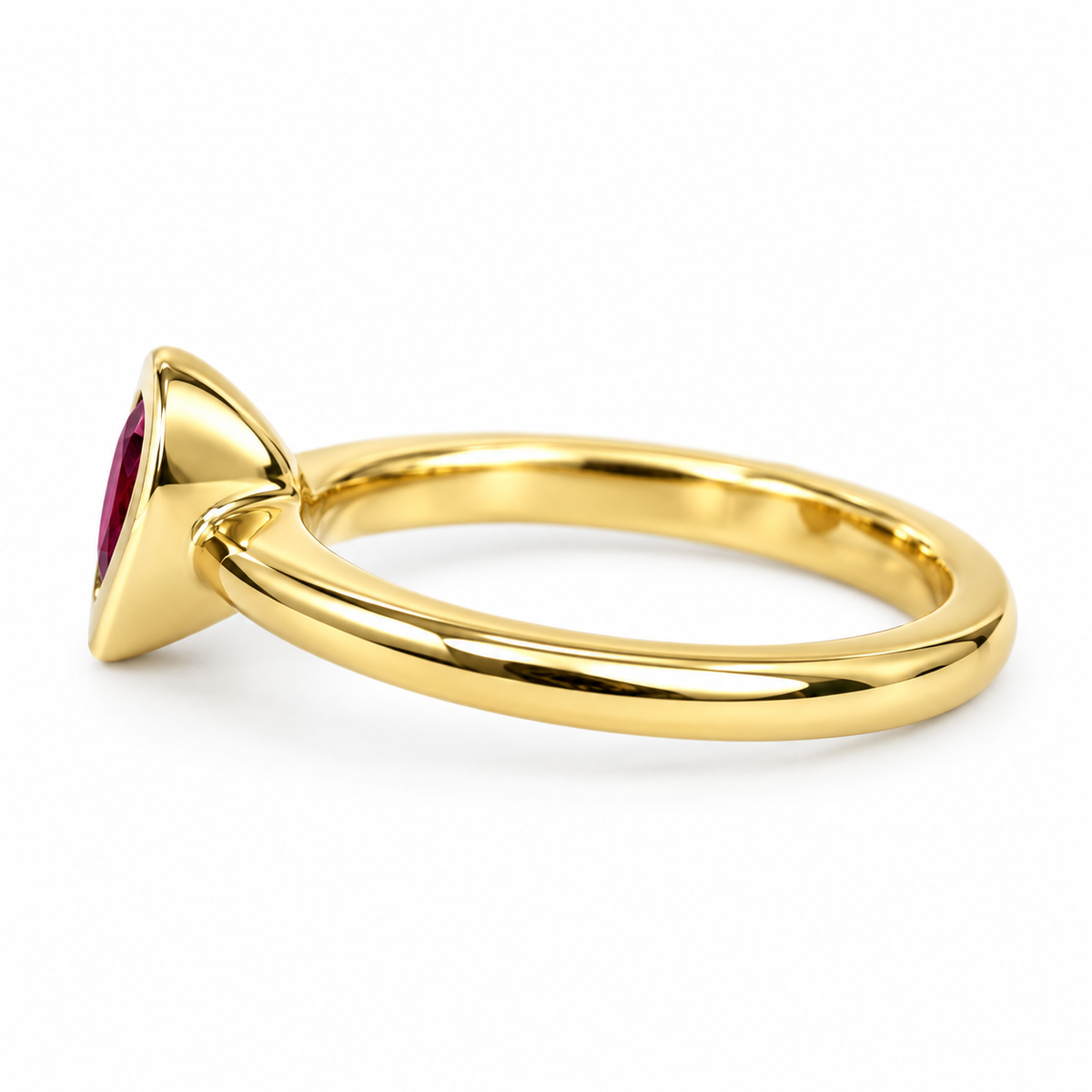 Pink Tourmaline Ring 14k solid gold, Pink Stone Bezel Set Triangle Ladies Ring, Simple Pink Dainty Stacking Ring, Pink Engagement Ring, 5810