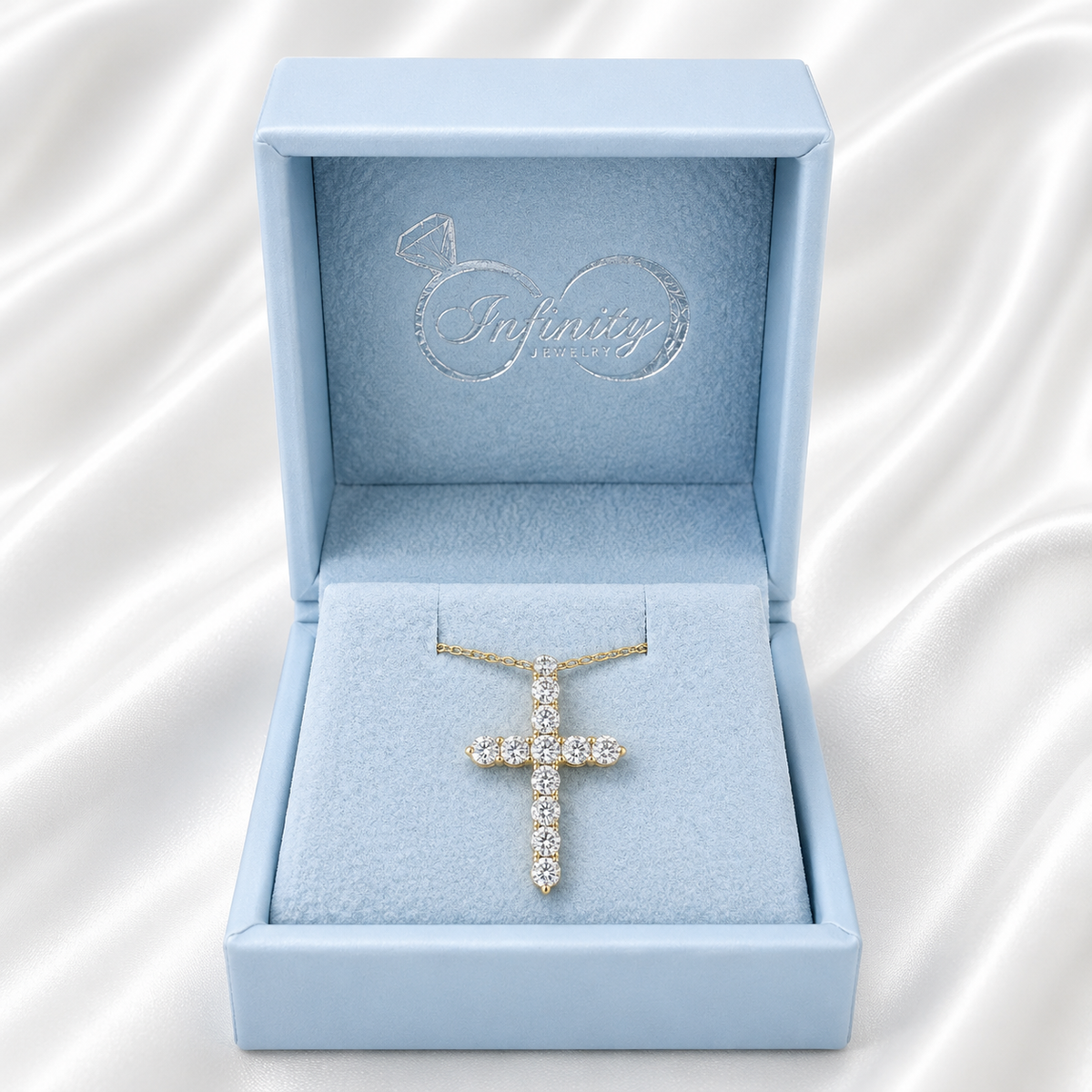 0.66 CTW Lab Grown Diamond Cross 14K Solid Gold , #8803
