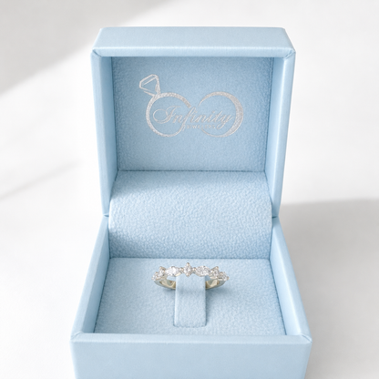 Lab Grown Diamond Stacking Band 14K Solid Gold , Unique Marquis Diamond and Round Diamond Dainty Wedding Band #8799