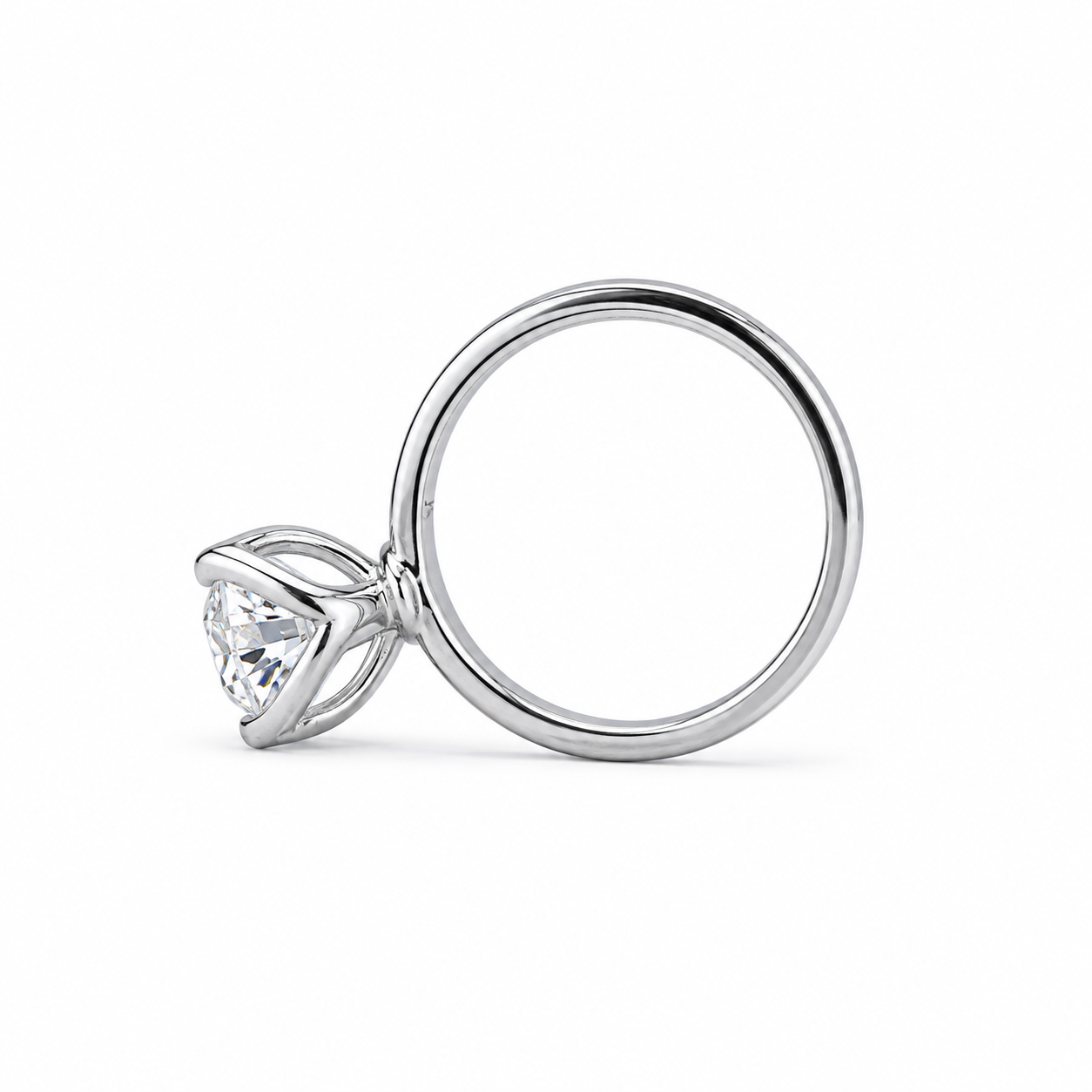 Mossiante Round Solitaire Engagement Ring, Round Brilliant Moissanite Wedding Ring, 14k White Gold Solitaire Moissanite Ring For Her   #6637
