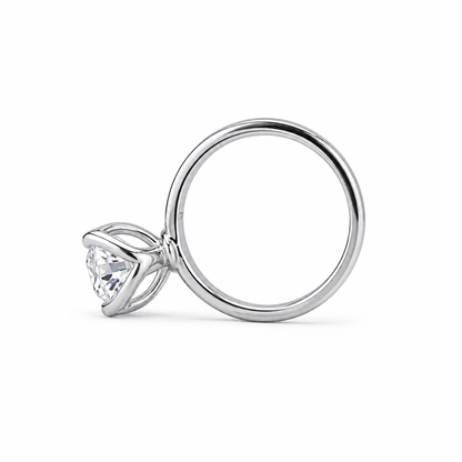 Mossiante Round Solitaire Engagement Ring, Round Brilliant Moissanite Wedding Ring, 14k White Gold Solitaire Moissanite Ring For Her   #6637