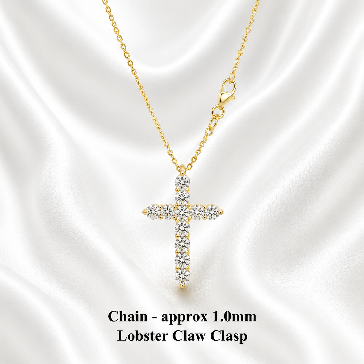 0.66 CTW Lab Grown Diamond Cross 14K Solid Gold , #8803