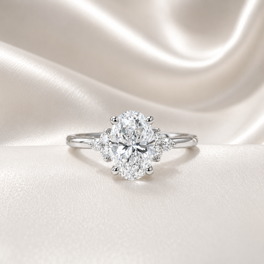 1 Carat Oval Lab Diamond Engagement Ring IGI Certified , Lab Grown Diamond Solitaire Solid Gold , Lab Grown Diamond Wedding Ring #8807