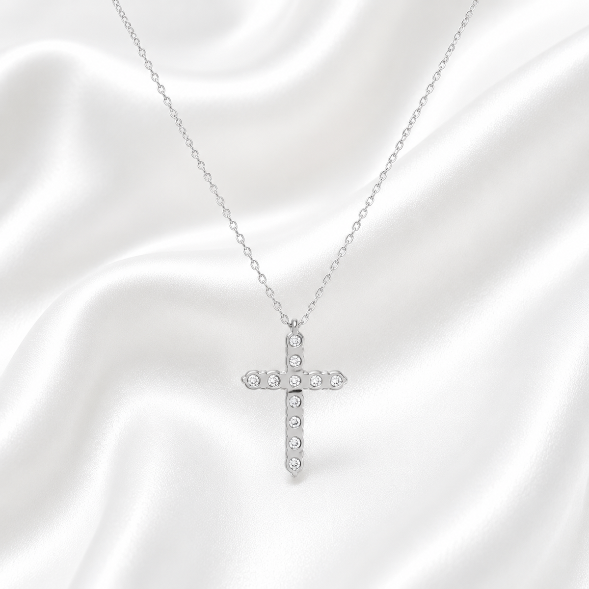 0.66 CTW Lab Grown Diamond Cross 14K Solid Gold , #8803