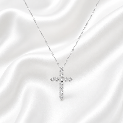 0.66 CTW Lab Grown Diamond Cross 14K Solid Gold , #8803