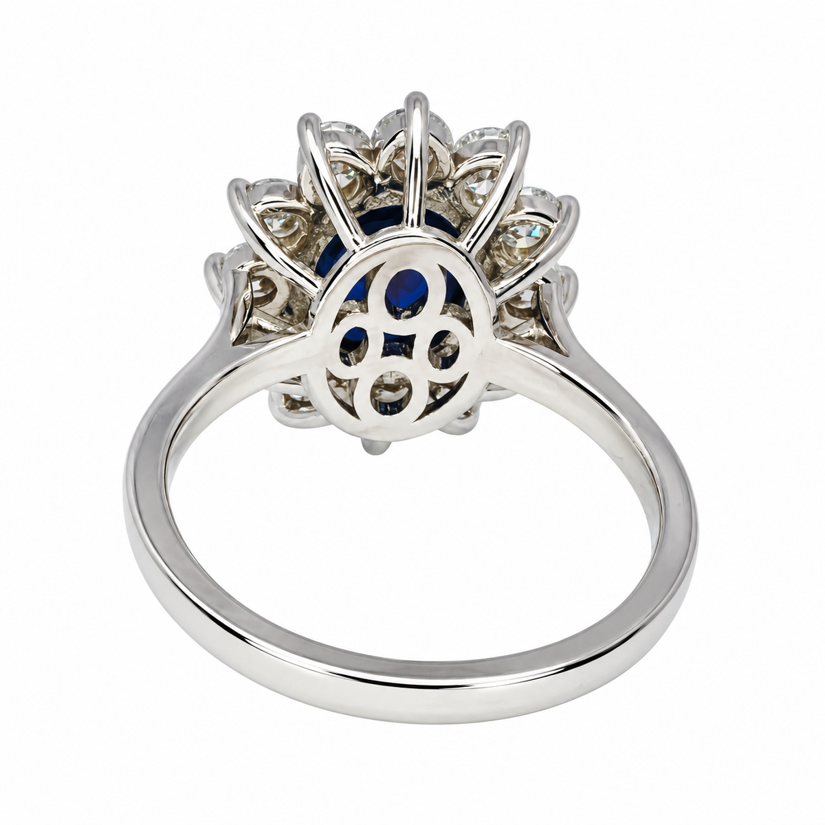 Oval cut blue sapphire engagement ring in 14k white/yellow gold, Unique Vintage oval cut blue sapphire Wedding Anniversary Promise Ring#6464