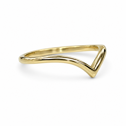 Curved Engagement Band, 14k Yellow Gold Matching Universal Wedding Band, Ladies Gold Stackable Matching Band For Engagement Rings.    #6254