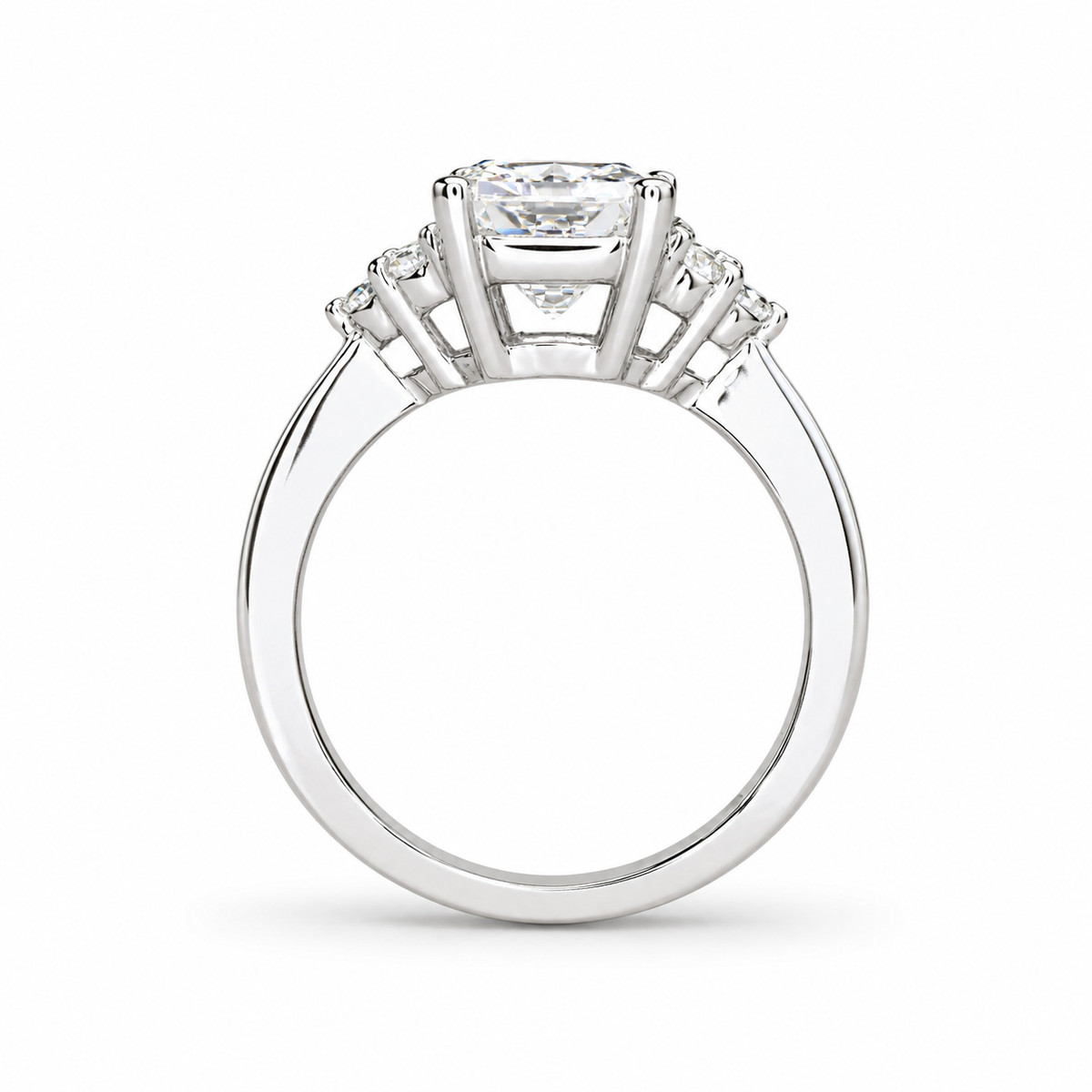 Radiant Cut  Moissanite engagement ring set vintage unique white gold curved band engagement ring women wedding Bridal Promise ring  #7091