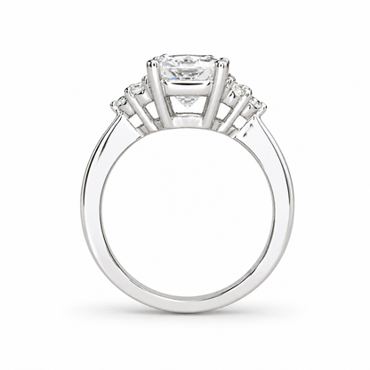 Radiant Cut  Moissanite engagement ring set vintage unique white gold curved band engagement ring women wedding Bridal Promise ring  #7091
