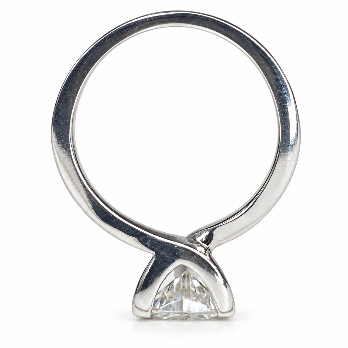 Certified Moissanite, Moissanite Engagement Ring, Trillion Cut Solitaire Moissanite Ring, Unique Engagement Ring, 14k Gold Ring