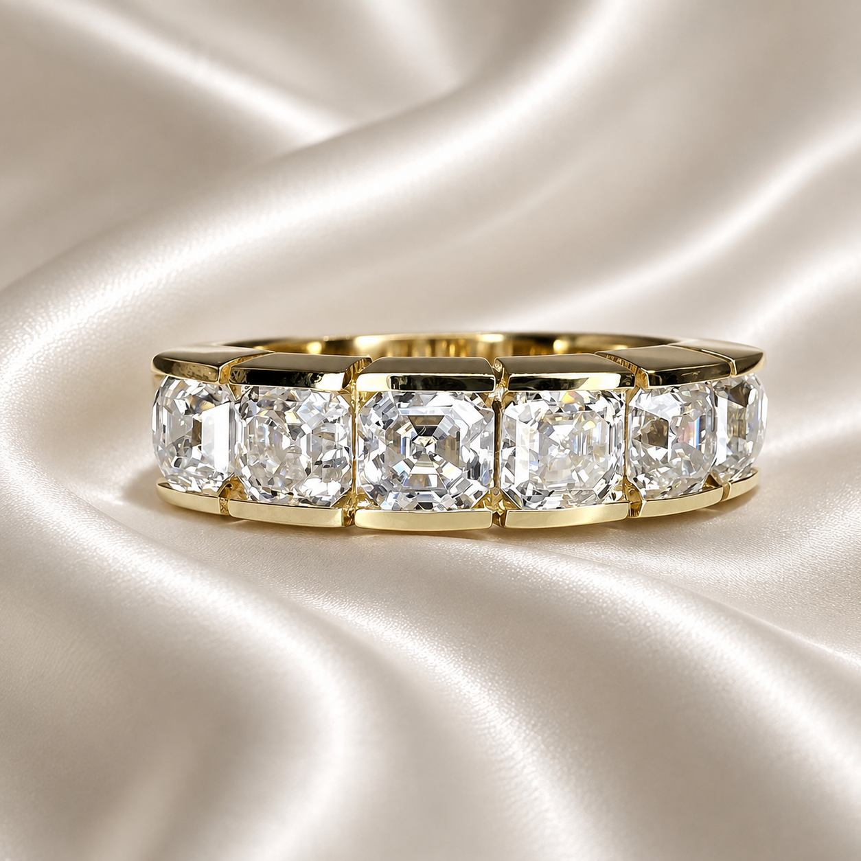 Lab grown diamond stacking wedding band, half eternity diamond matching wedding band solid gold, lab created diamond anniversary band