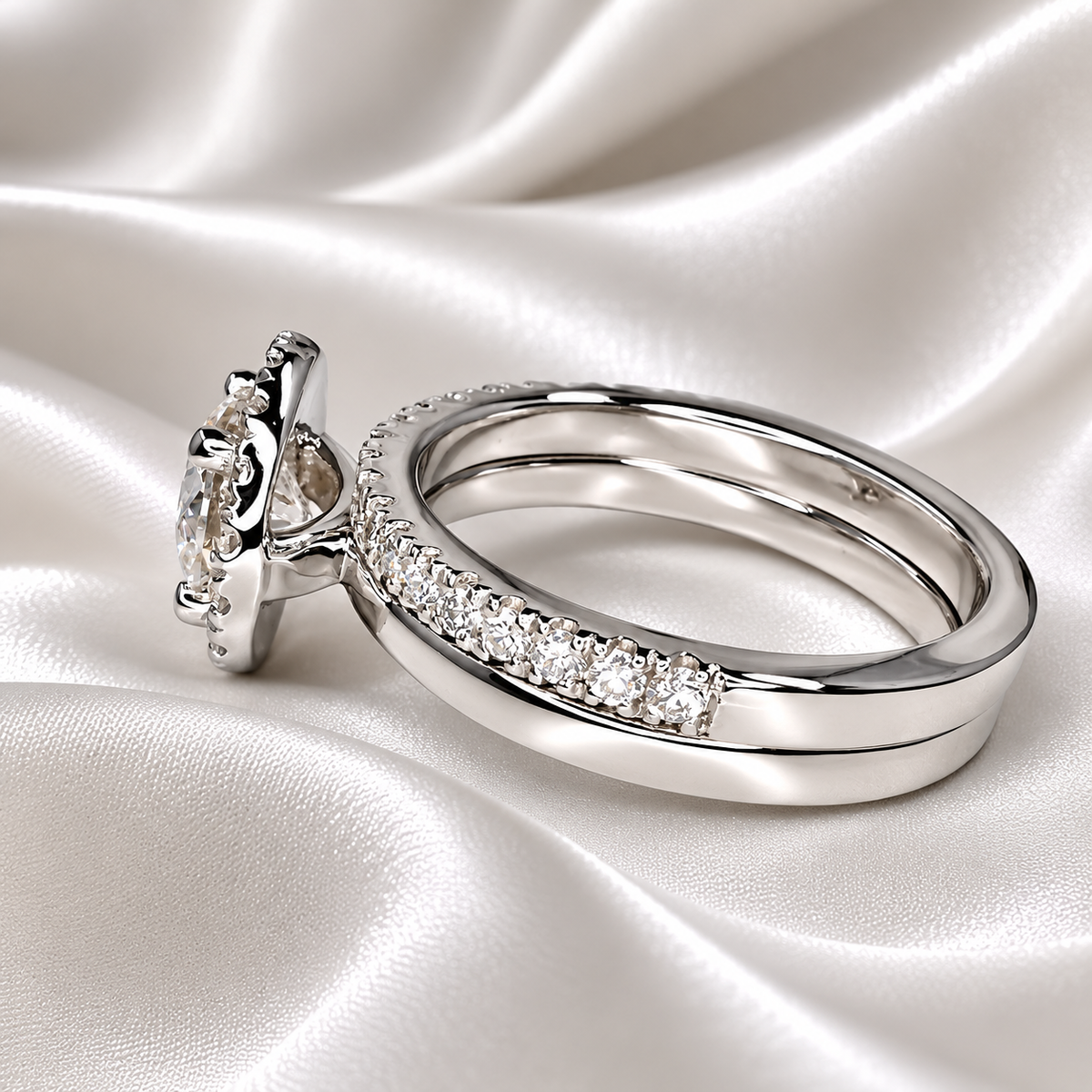 1.30 CTW Round lab grown diamond engagement ring 14k solid gold, round shaped halo lab grown cvd diamond ring Anniversary promise ring