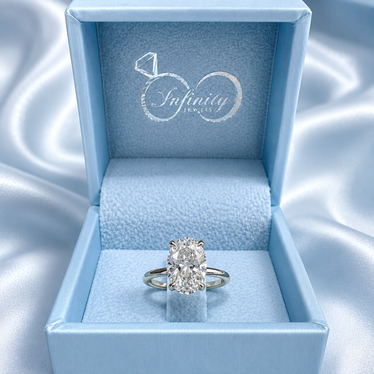 2.00 CTW Oval Cut Lab Grown Diamond Engagement Ring with Hidden Halo in 14K Solid Gold , Simple Oval Lab Diamond Wedding Ring , #8820