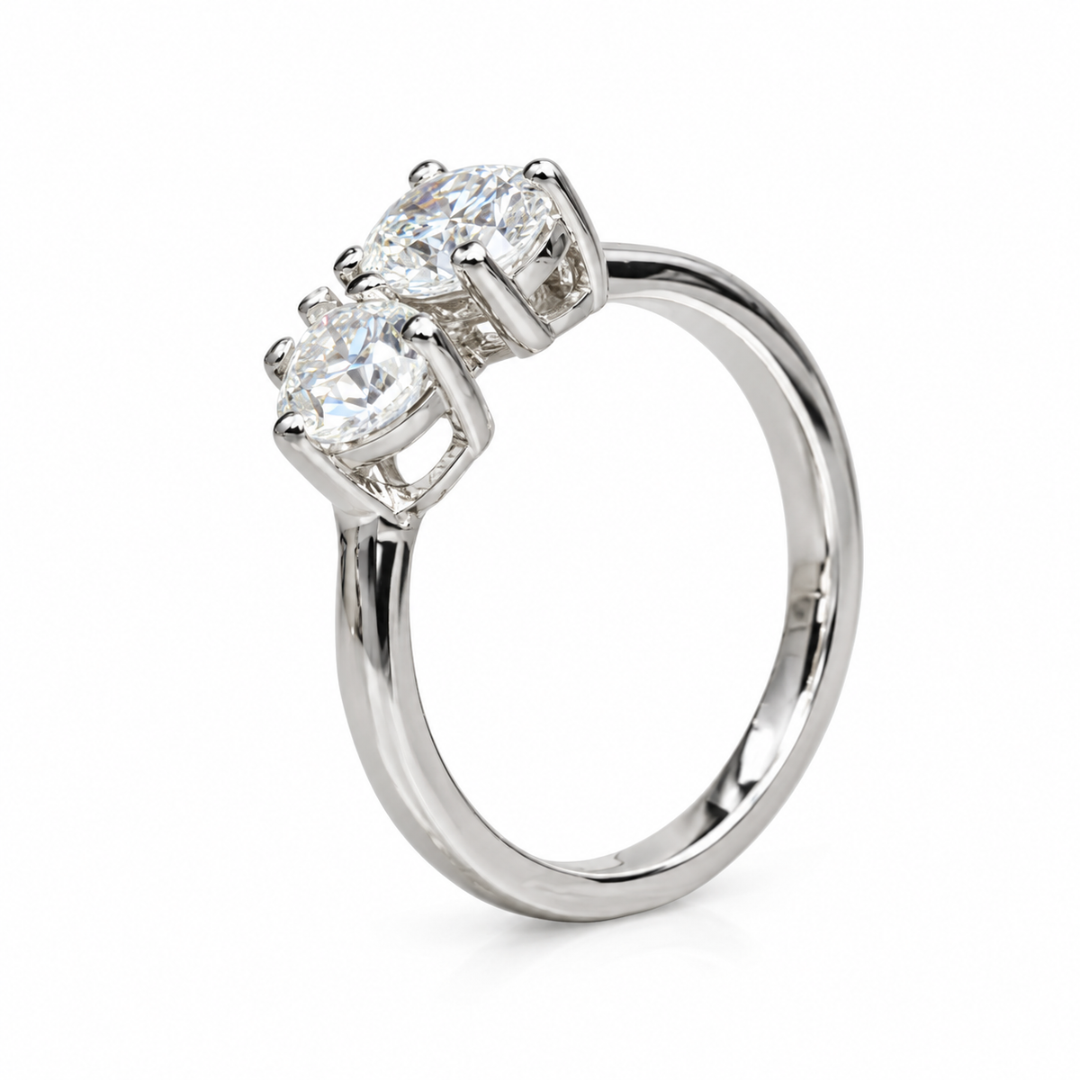 Toi et Moi Ring, Two Stone Engagement Ring, Birthstone Ring, Oval and Pear Ring, Unique Engagement Ring, Anniversary Ring,  Love Ring, #7312