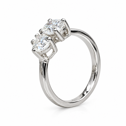 Toi et Moi Ring, Two Stone Engagement Ring, Birthstone Ring, Oval and Pear Ring, Unique Engagement Ring, Anniversary Ring,  Love Ring, #7312
