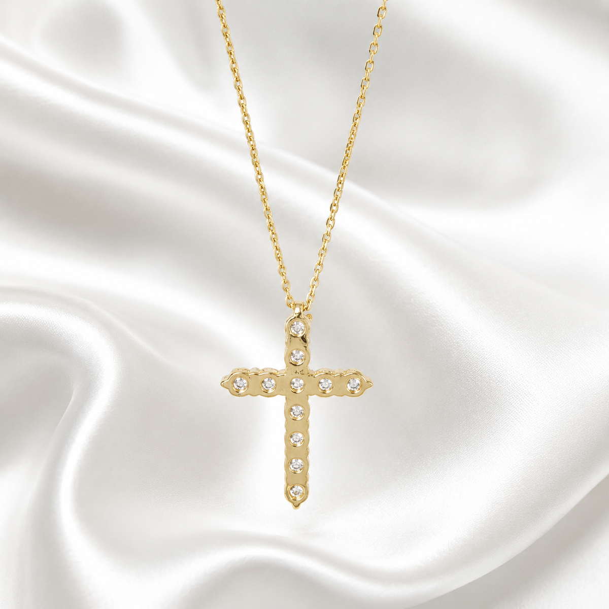 0.66 CTW Lab Grown Diamond Cross 14K Solid Gold , #8803