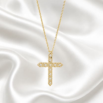 0.66 CTW Lab Grown Diamond Cross 14K Solid Gold , #8803