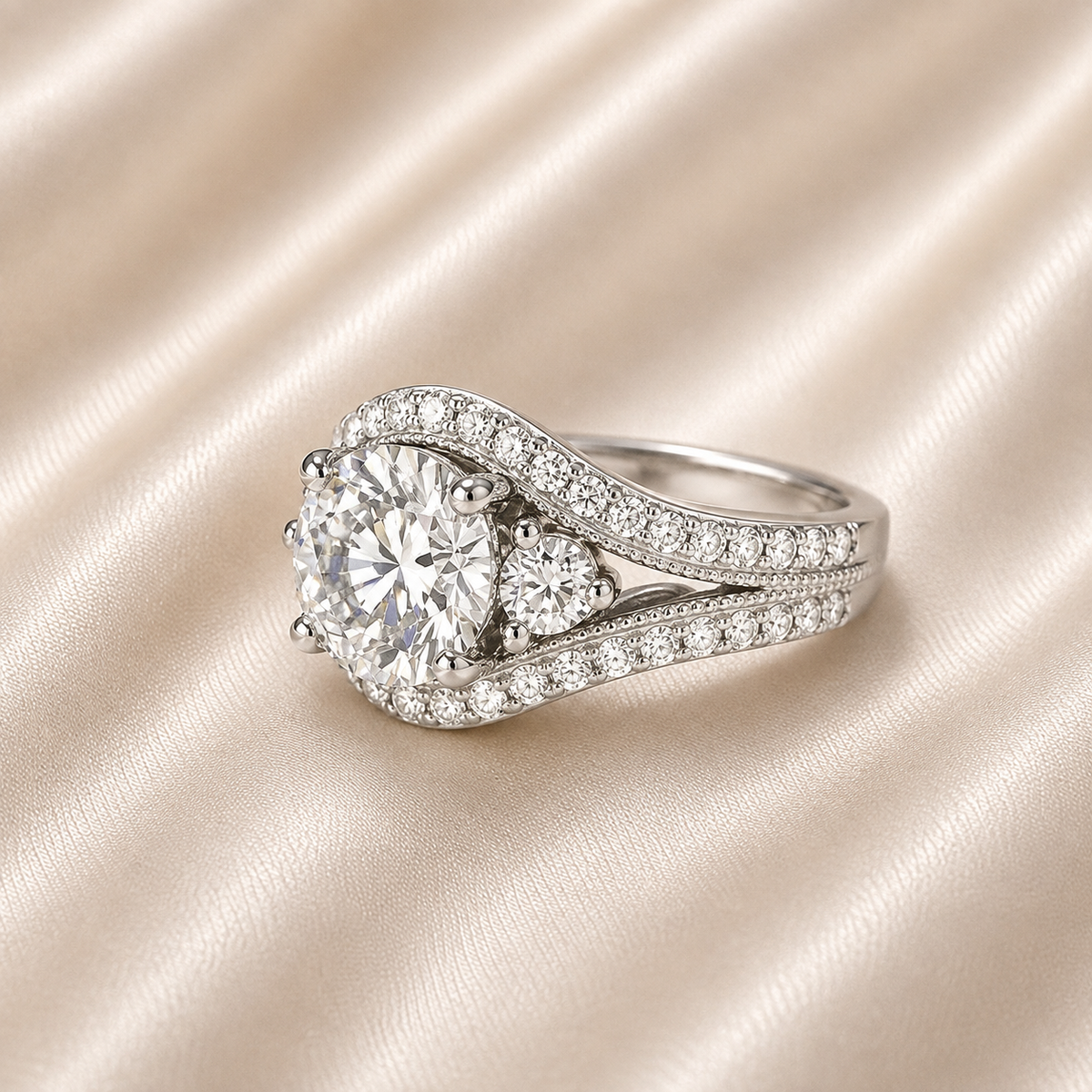 Lab grown diamond engagement ring 14k solid gold, cvd lab created diamond ring, round diamond wedding ring, certified diamond ring