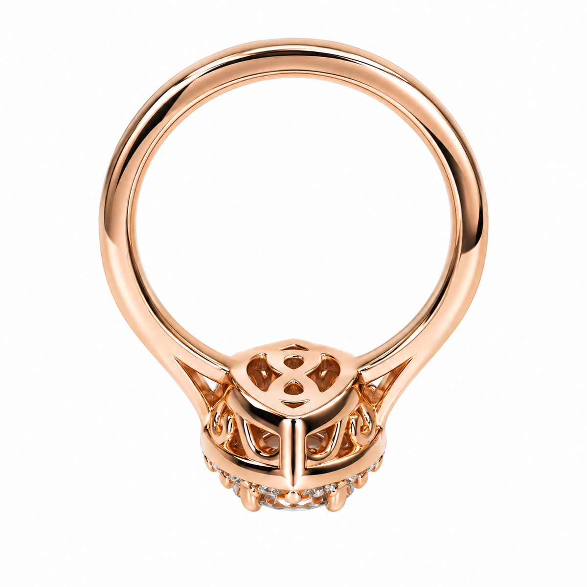 Morganite ring, rose gold ring round shaped genuine morganite engagement ring, Peach morganite ladies wedding anniversary promise ring #6414