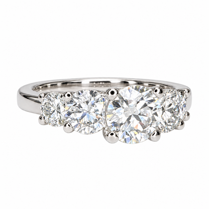 Certified Moissanite 5 Stone Anniversary  Band, Moissanite Wedding Ring, Engagement Ring, 14K White Gold