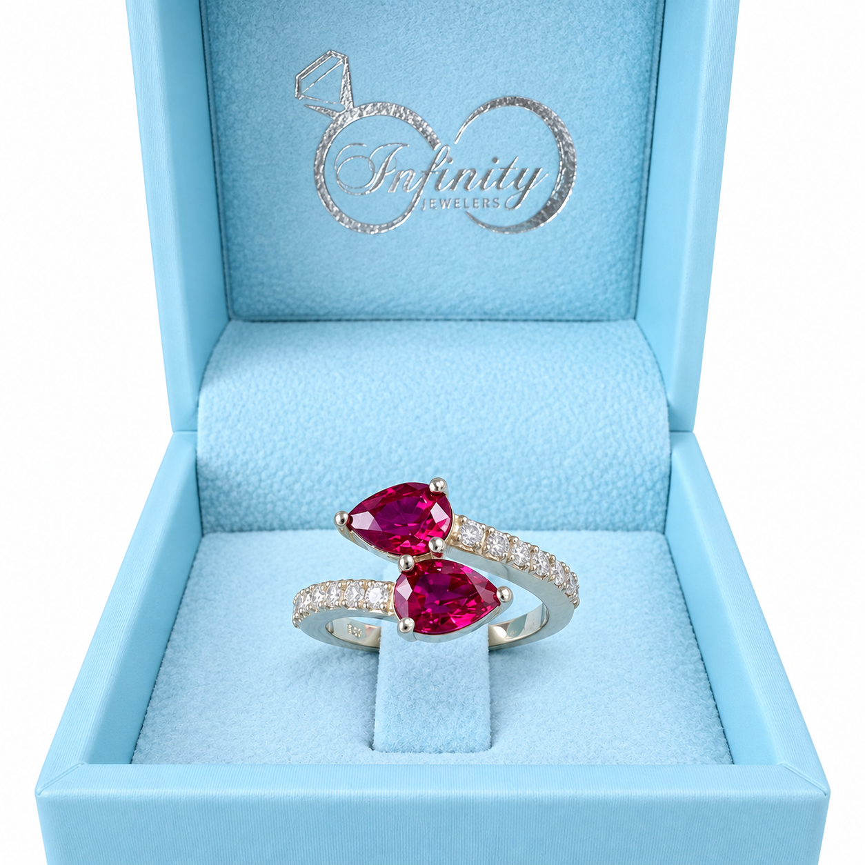 Ruby Pear Shape Bypass Ring Yellow Gold Engagement Ring Toi Et Moi Ruby Pear Anniversary Ring For Women Unique Promise Wedding Rings  #7435