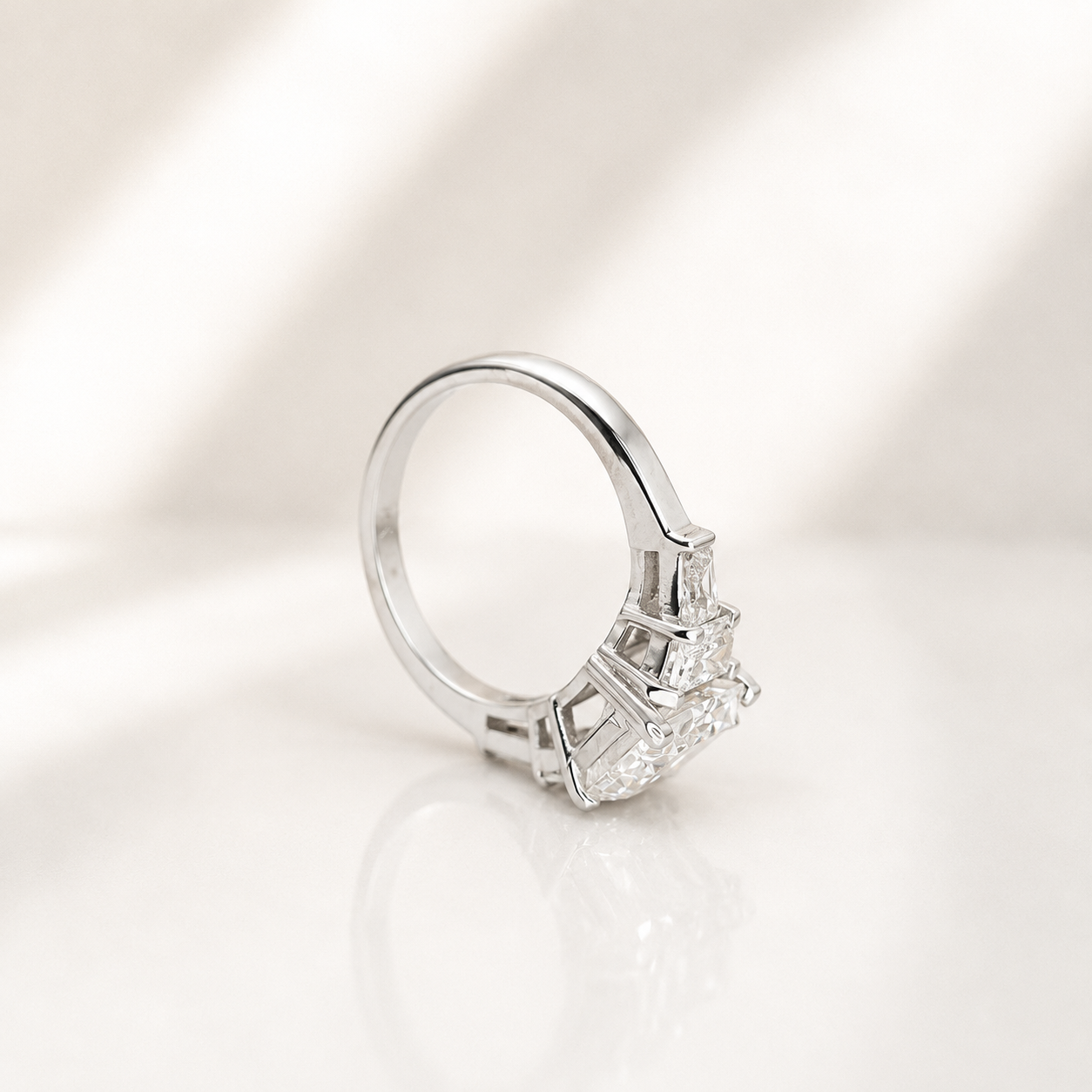 2.50 Carat Emerald Cut Lab Grown Diamond Engagement Ring, 14K Solid Gold, IGI Certified #8387