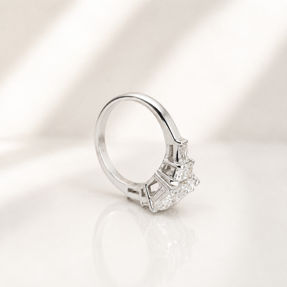 2.50 Carat Emerald Cut Lab Grown Diamond Engagement Ring, 14K Solid Gold, IGI Certified #8387