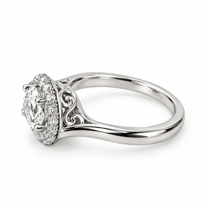 Marquis Moissanite Sideways Ring Halo White Gold Unique Evil Eye Moissanite Ring Sideways Marquis Anniversary Wedding Promise Ring  #7437