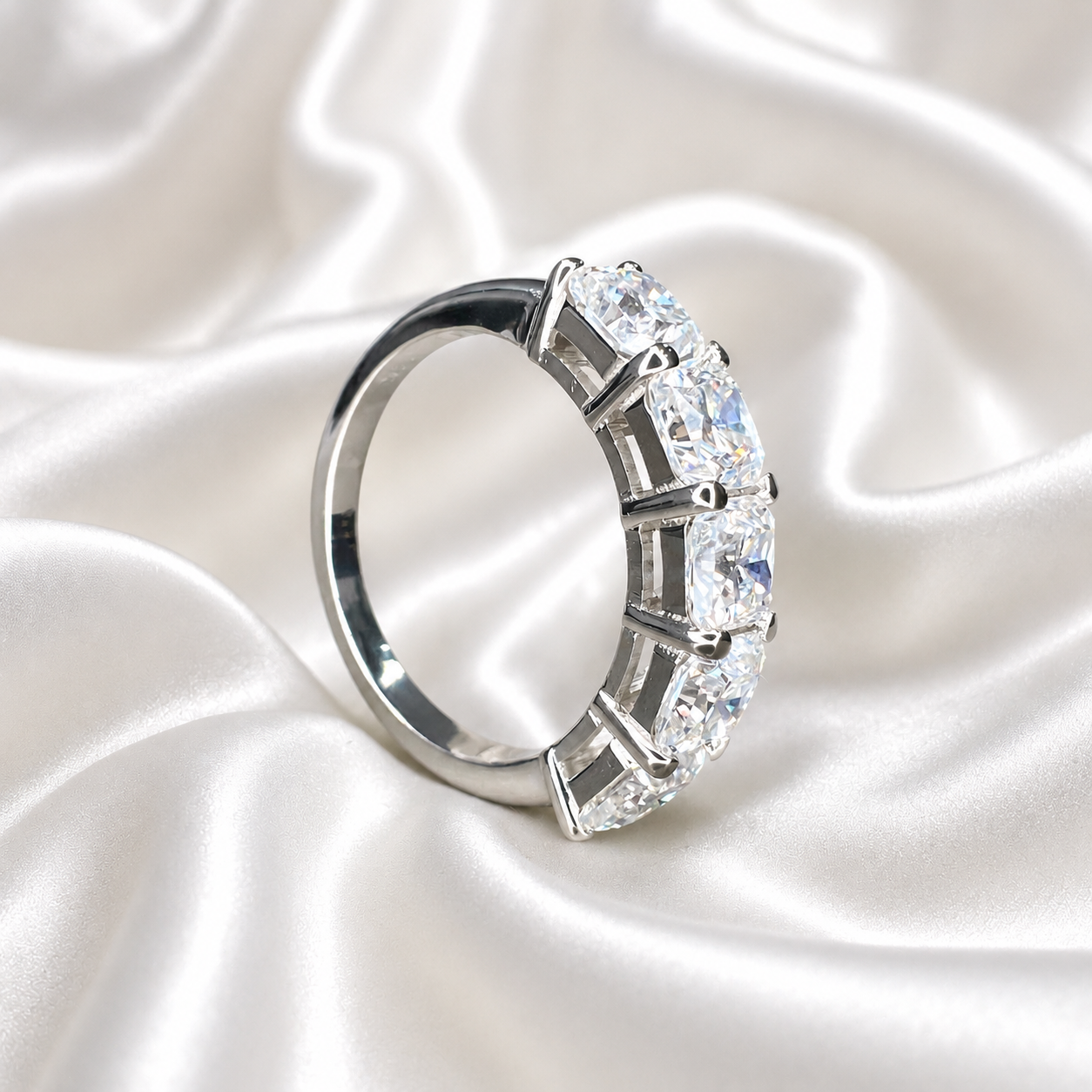 Lab grown diamond stacking wedding band, half eternity diamond matching wedding band solid gold, lab created diamond anniversary band
