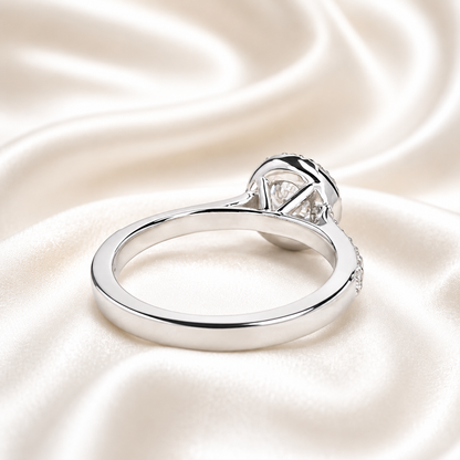 Lab grown diamond engagement ring 14k solid gold, round cut lab created cvd diamond ring, Certified lab grown diamond wedding rings