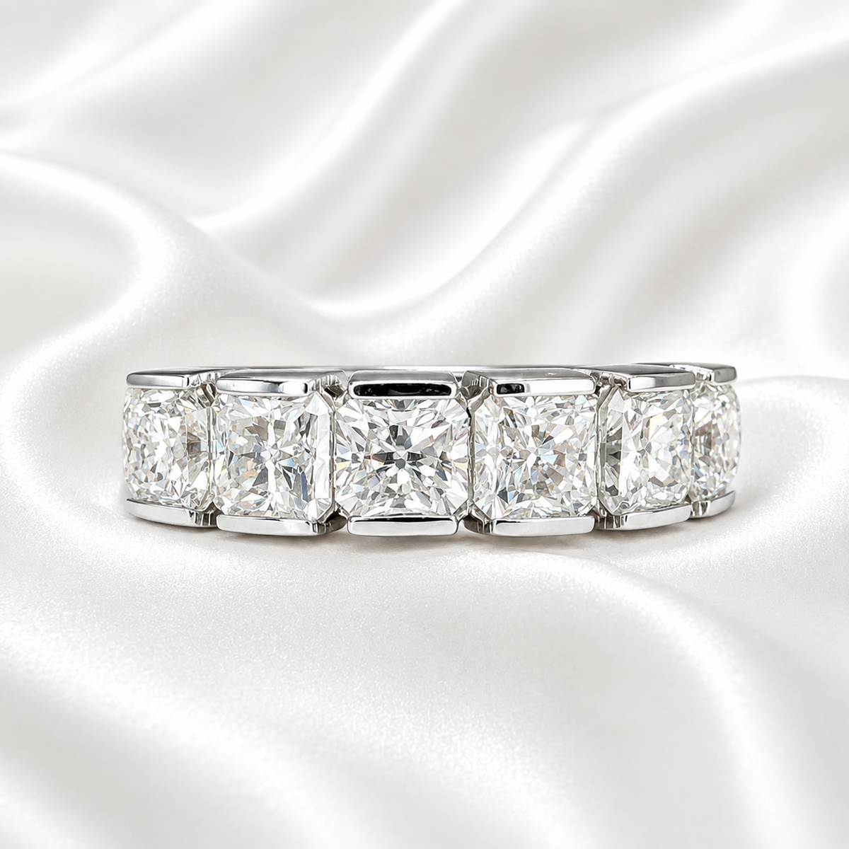 Lab grown diamond stacking wedding band, half eternity diamond matching wedding band solid gold, lab created diamond anniversary band
