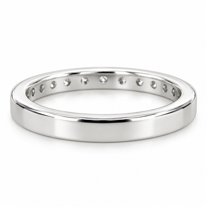 Half Eternity Moissanite wedding Band White Gold Stacking Moissanite Band Thin Dainty Wedding Band Simple Moissanite Band Gift For Her  7412