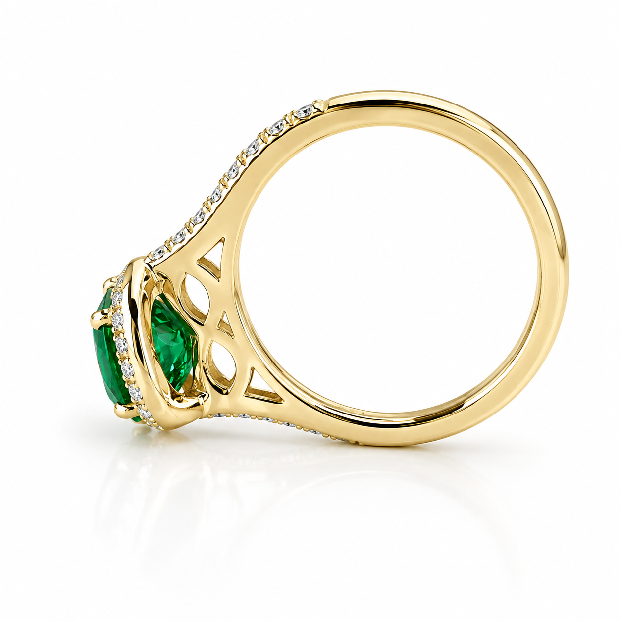 Oval green emerald engagement ring 14k solid gold, Moissanite oval halo engagement ring, Unique wedding anniversary promise ring women #8020