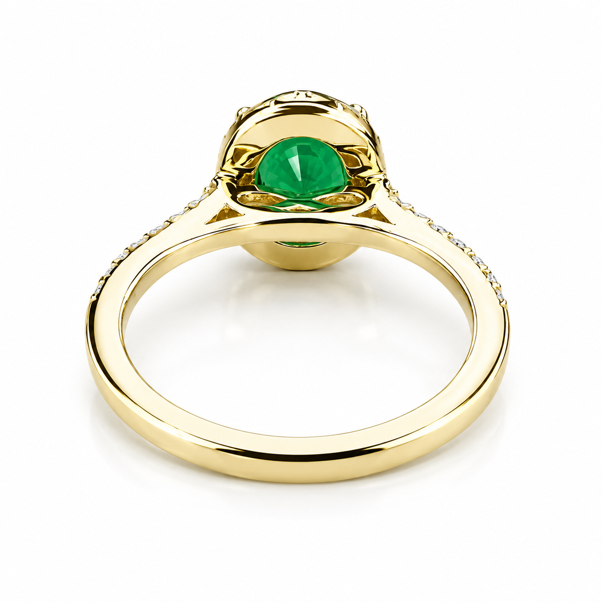 Oval green emerald engagement ring 14k solid gold, Moissanite oval halo engagement ring, Unique wedding anniversary promise ring women #8020