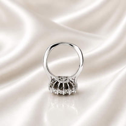3.95 CTW Cushion Cut Olive green Sapphire Engagement Ring With Lab Grown Diamond Halo 14K Solid Gold with a Euro Shank #8852