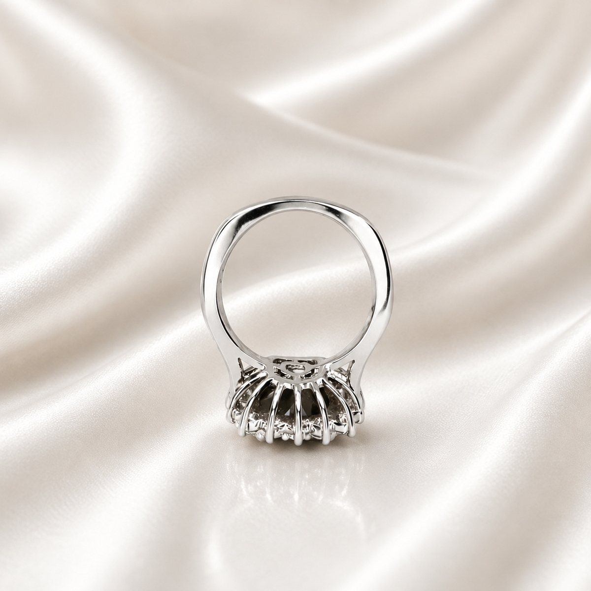 3.95 CTW Cushion Cut Olive green Sapphire Engagement Ring With Lab Grown Diamond Halo 14K Solid Gold with a Euro Shank #8852
