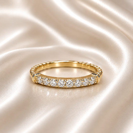 Diamond Stacking Band For Women 14k Solid Gold, Thin Layering Wedding Band, Matching wedding Band #8827
