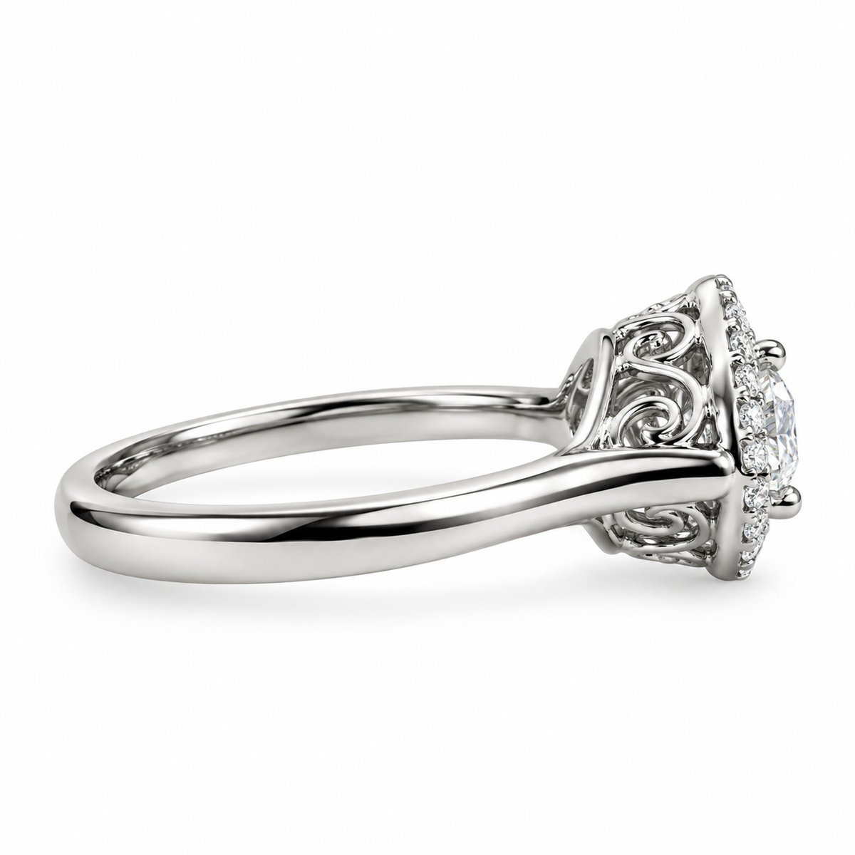 Marquis Moissanite Sideways Ring Halo White Gold Unique Evil Eye Moissanite Ring Sideways Marquis Anniversary Wedding Promise Ring  #7437