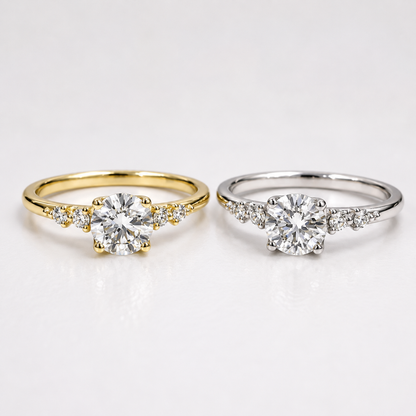 0.50 CT Dainty Round Lab Grown Diamond Promise Ring, Diamond Engagement Ring for Women, Ring in 14K Yellow White Gold #8850