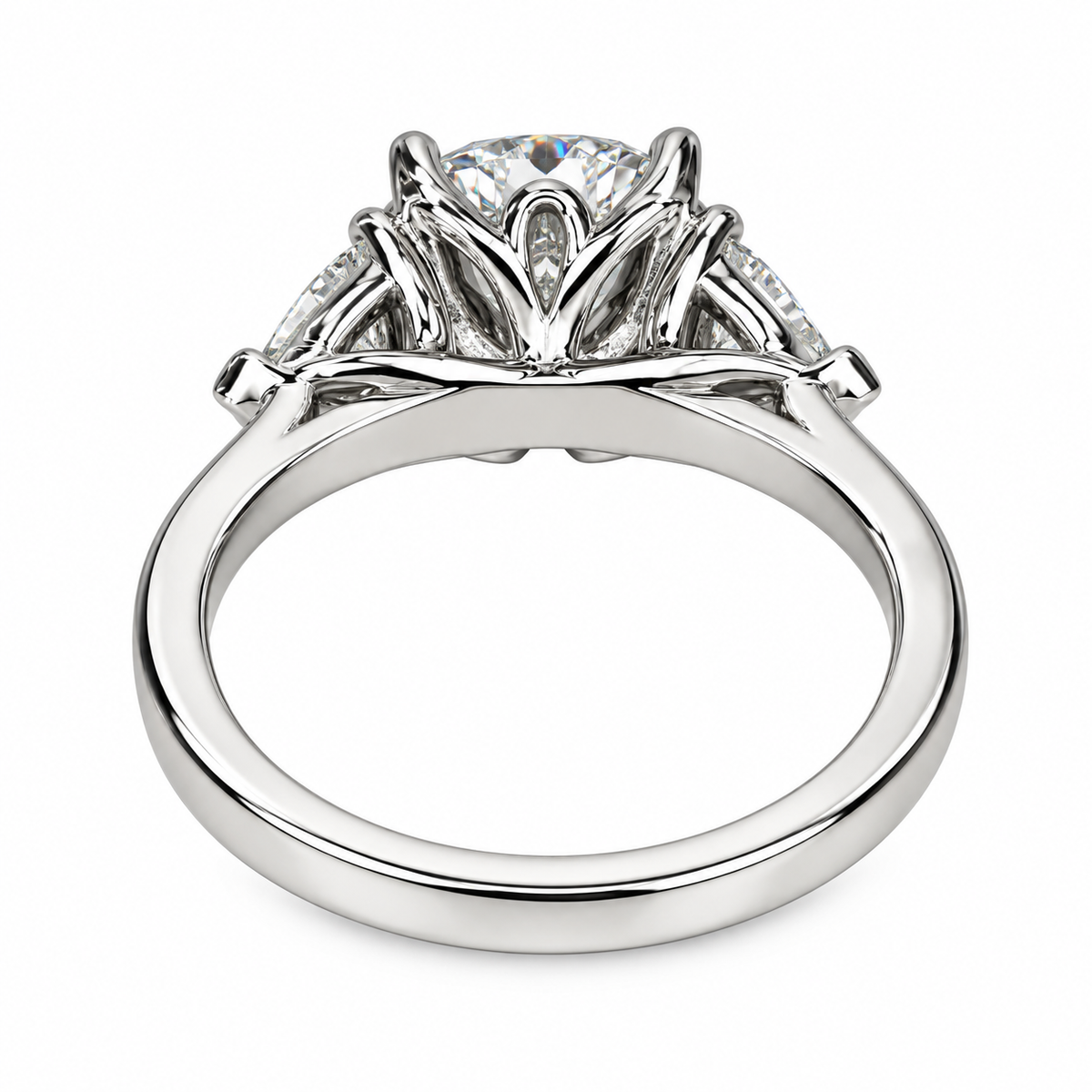 Moissanite Engagement ring White Gold Three Stone Cushion Cut Moissanite Engagement Ring For Women Unique Wedding Promise Anniversary #5237