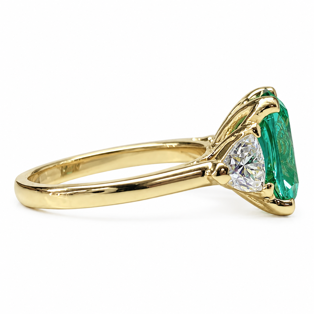 Elongated Cushion Cut Engagement Ring For Women 14K solid Yellow Gold, Green Paraiba Tourmaline Engagement Rings, Unique Vintage Rings, 7187